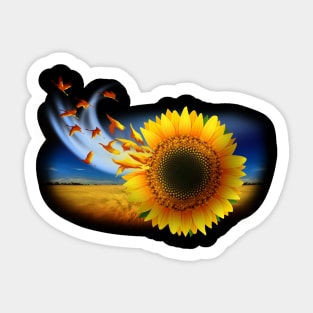 Sunflower & wind Sticker